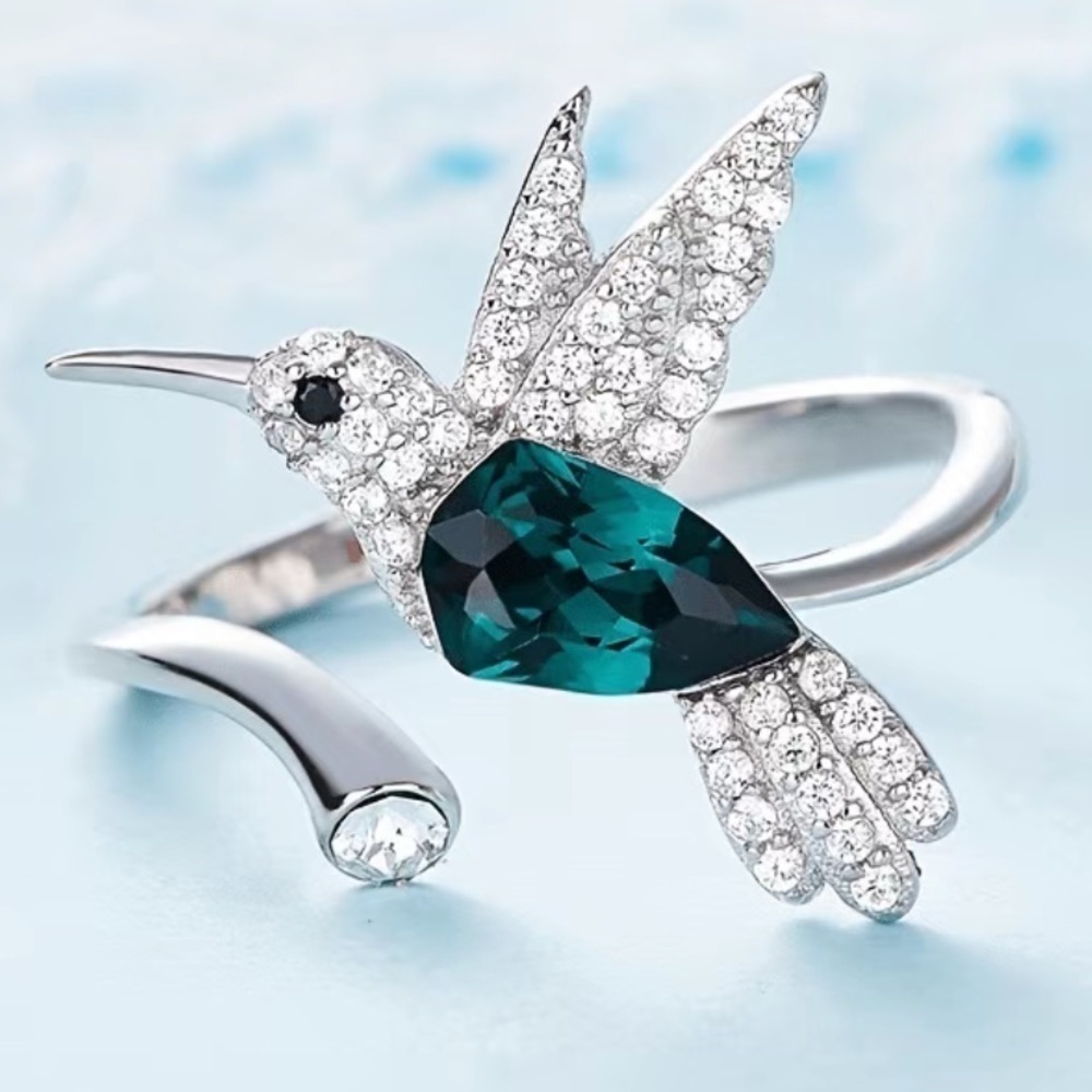 Hummingbird Adjustable Open Ring One Size - Picture 3 of 8